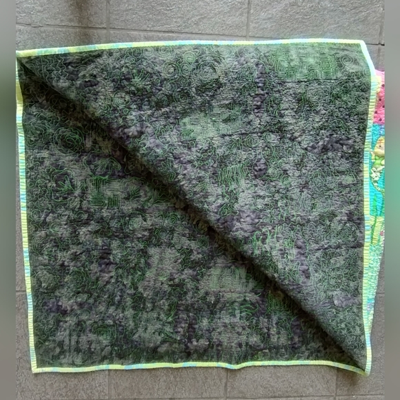 Flannel Square Quilt Blanket mermaid, seaweed, polka dot, fish fun unique design - Picture 7 of 14